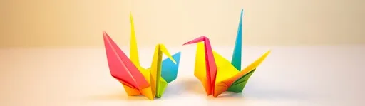 Two origami cranes