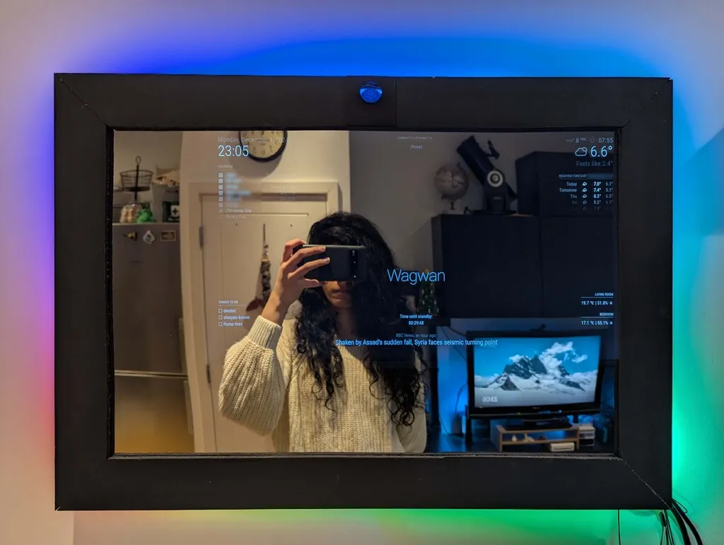 Smart Mirror LED Strip Final Product